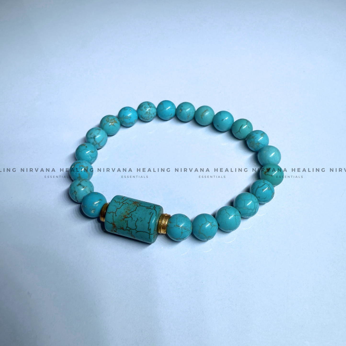 TURQUOISE ROUND BEADED DESIGN BRACELET (Divine Protection, Psycho Gifts, Healing, Wisdom, Truth) image 2