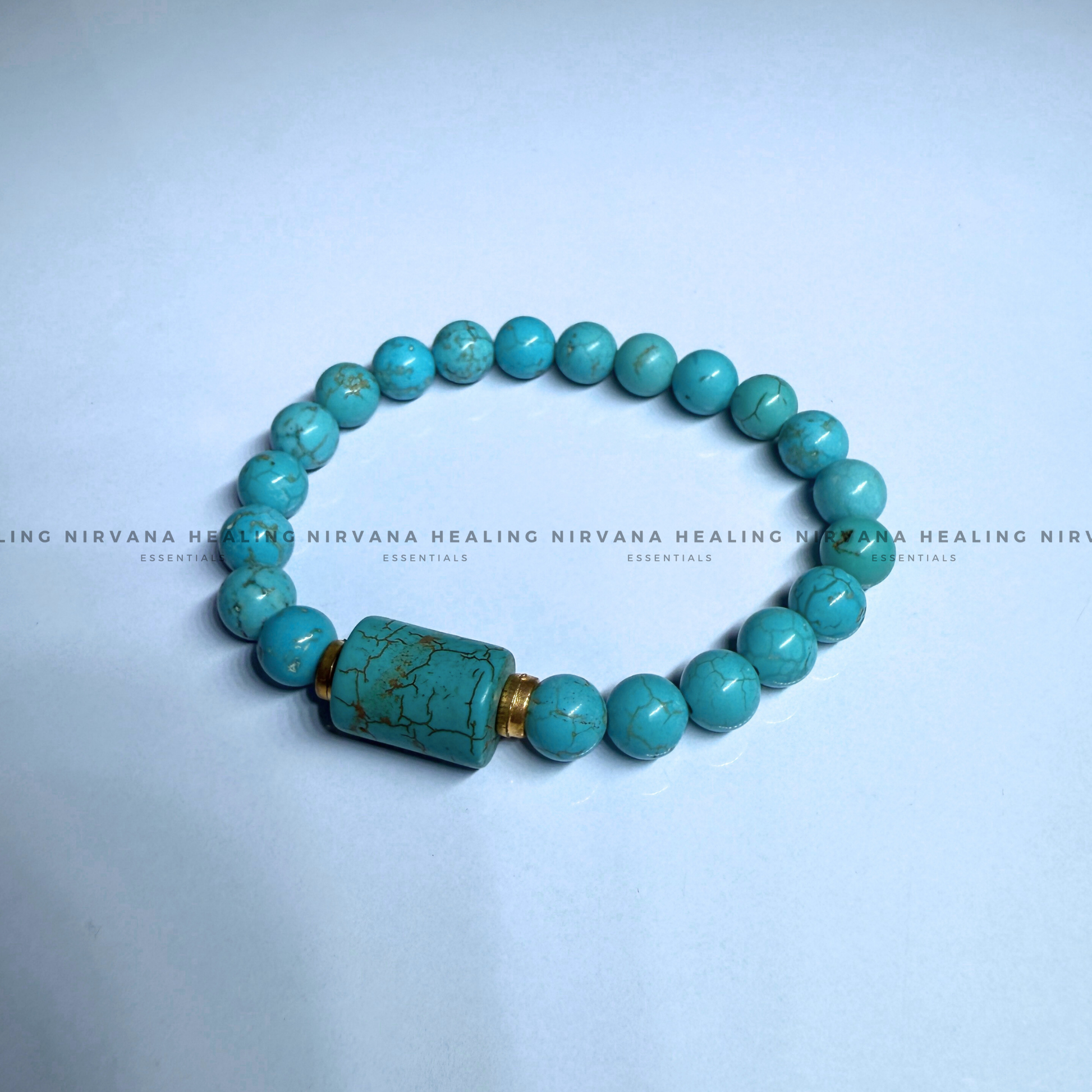TURQUOISE ROUND BEADED DESIGN BRACELET (Divine Protection, Psycho Gifts, Healing, Wisdom, Truth) image 2