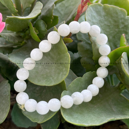 SELENITE ROUND BEADED BRACELET (Aura Cleansing ,Charging, Cleansing And Purification) image 4