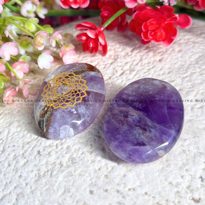 AMETHYST CROWN CHAKRA ZIBU COIN (Meditation, Stress Reduction, Intuition And Manifestation) image 0
