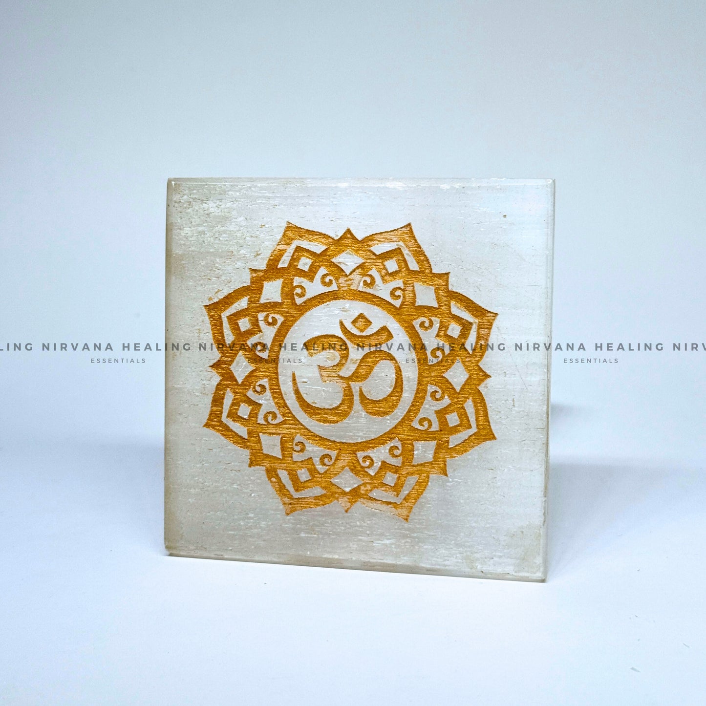 SELENITE GOLDEN AUM CHARGING PLATE (Aura Cleansing ,Charging, Cleansing And Purification). image 3