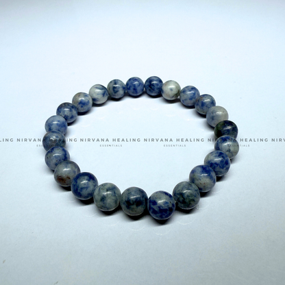 SODALITE ROUND BEADED BRACELET (Sodalite Creativity, Expression, Logic And Communication) image 2