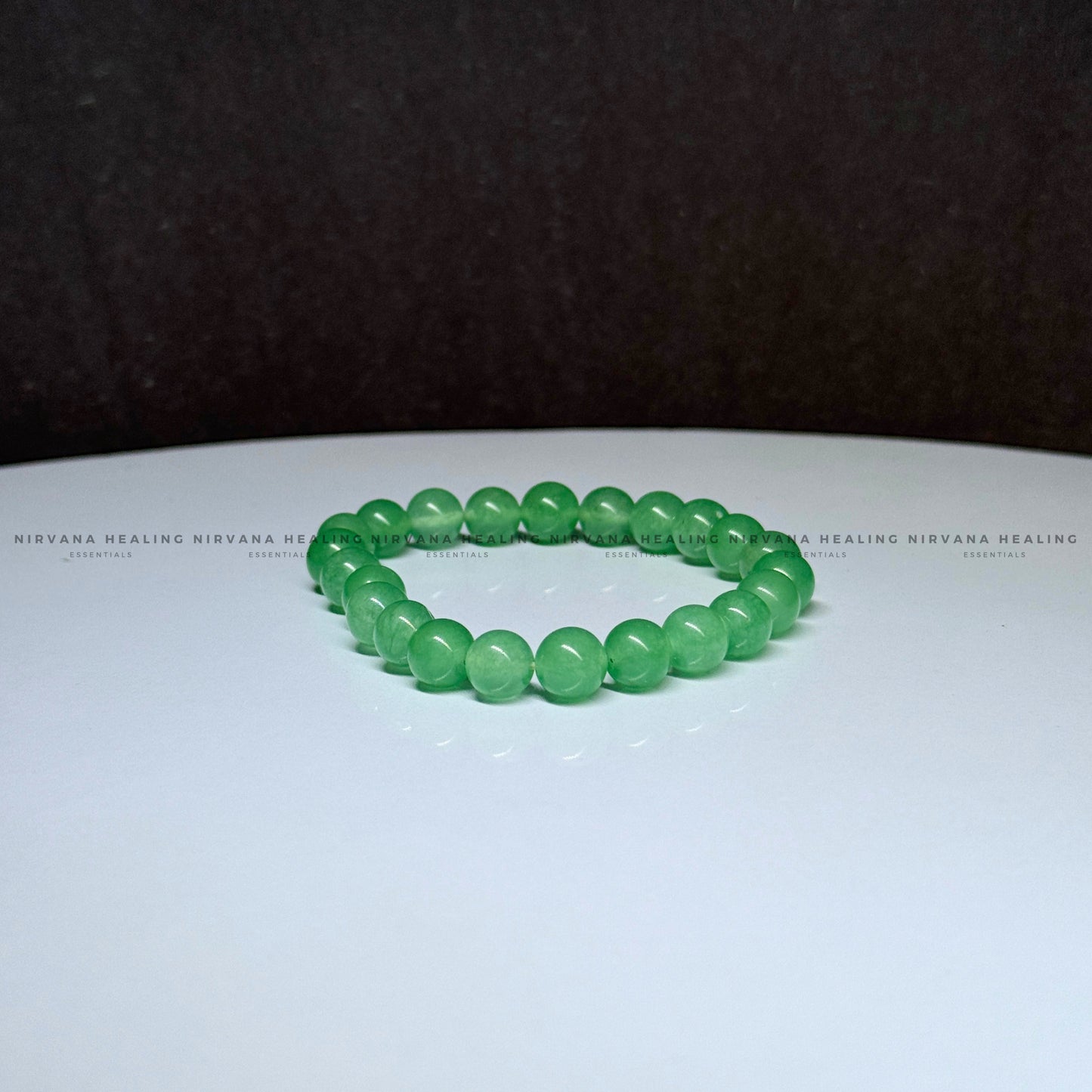 GREEN AGATE ROUND BEADED BRACELET (Balance, Healing, Renewal And Vitality) image 3