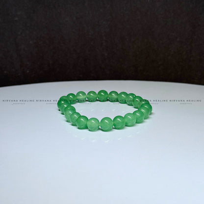 GREEN AGATE ROUND BEADED BRACELET (Balance, Healing, Renewal And Vitality) image 3