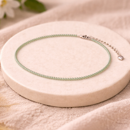 GREEN AGATE ANKLET - Balance, Calmness, Emotional Stability image 3