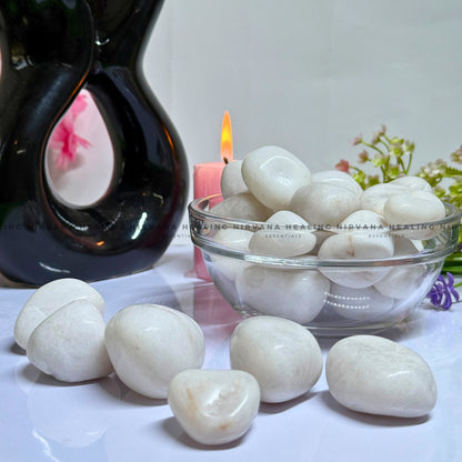 WHITE AGATE TUMBLE STONES (Calmness, Protection, Balance And Grace) image 2