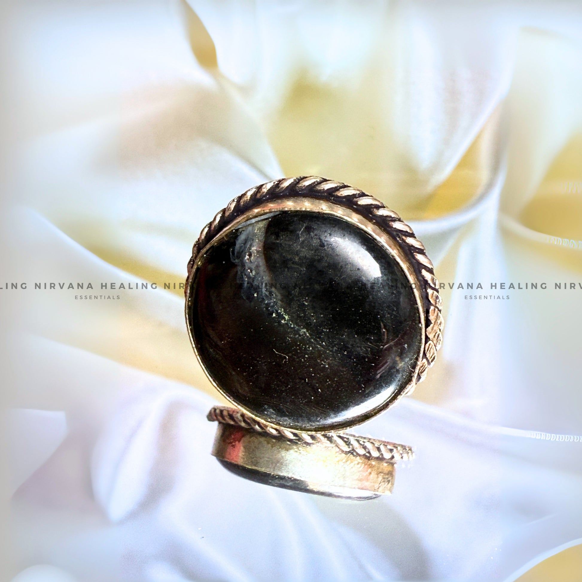 HAKIK SULEMANI BLACK ROUND RING (Evil Eye Protection, Grounding and Energy Shielding). image 0
