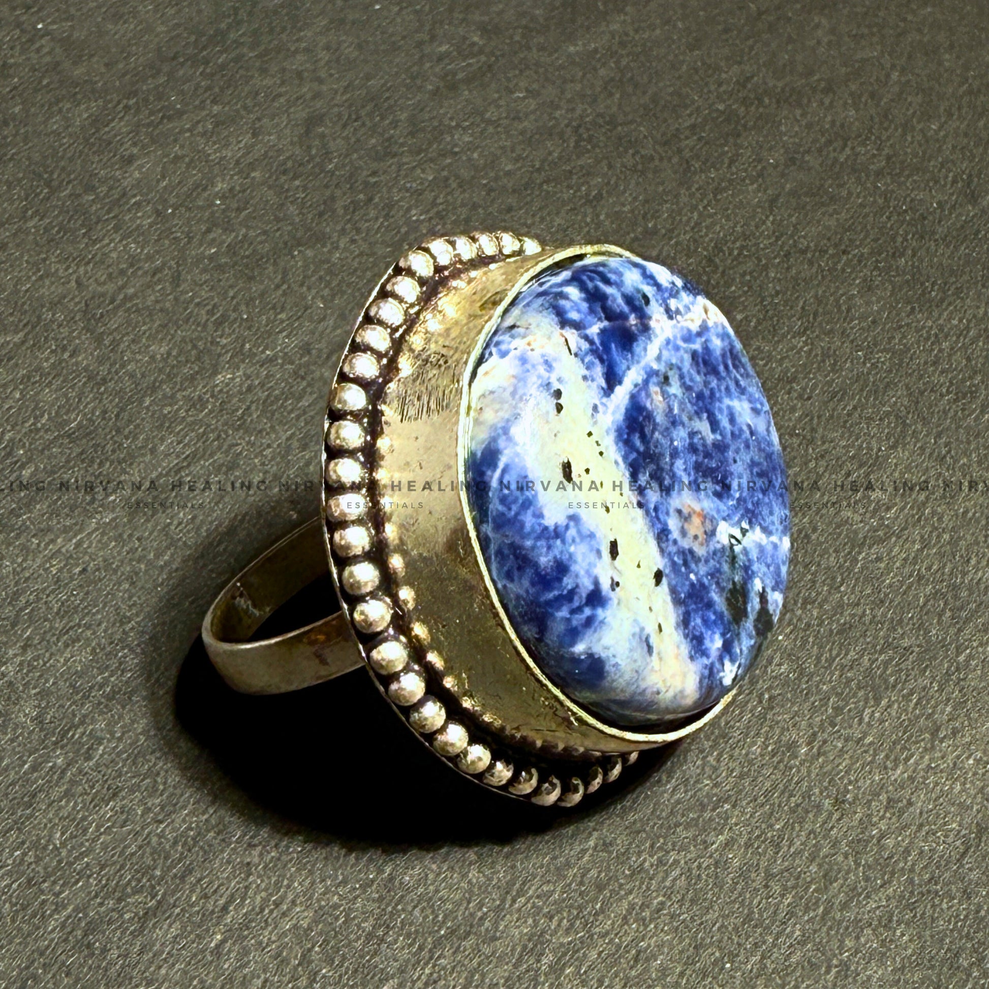 SODALITE ROUND RING (Sodalite Creativity, Expression, Logic And Communication) image 4