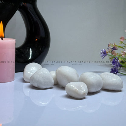 WHITE AGATE TUMBLE STONES (Calmness, Protection, Balance And Grace) image 4