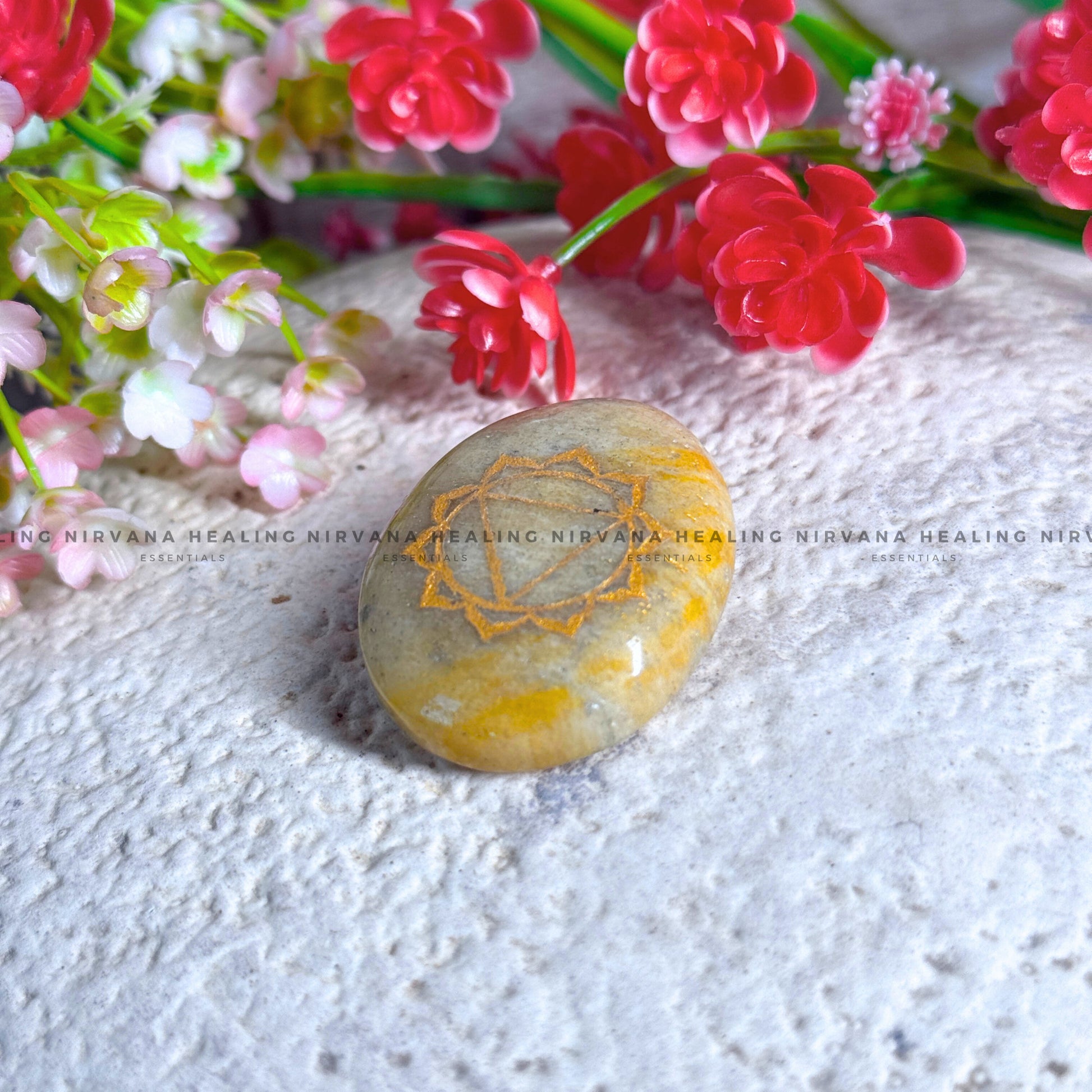 MANIPUR CHAKRA YELLOW AVENTURINE ZIBU COIN (Joy, Leadership And Empowerment).  image 3