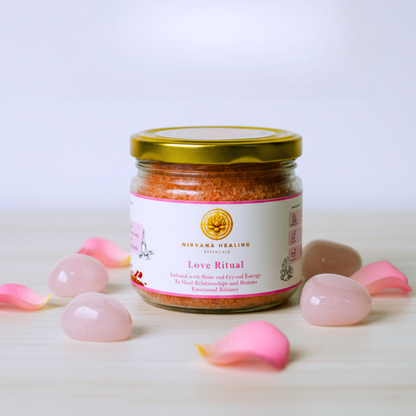 LOVE RITUAL BATH SALT, ROSE QUARTZ + AMETHYST BRACELET AND HEARTFELT GLOW CANDLE GIFT COMBO image 3