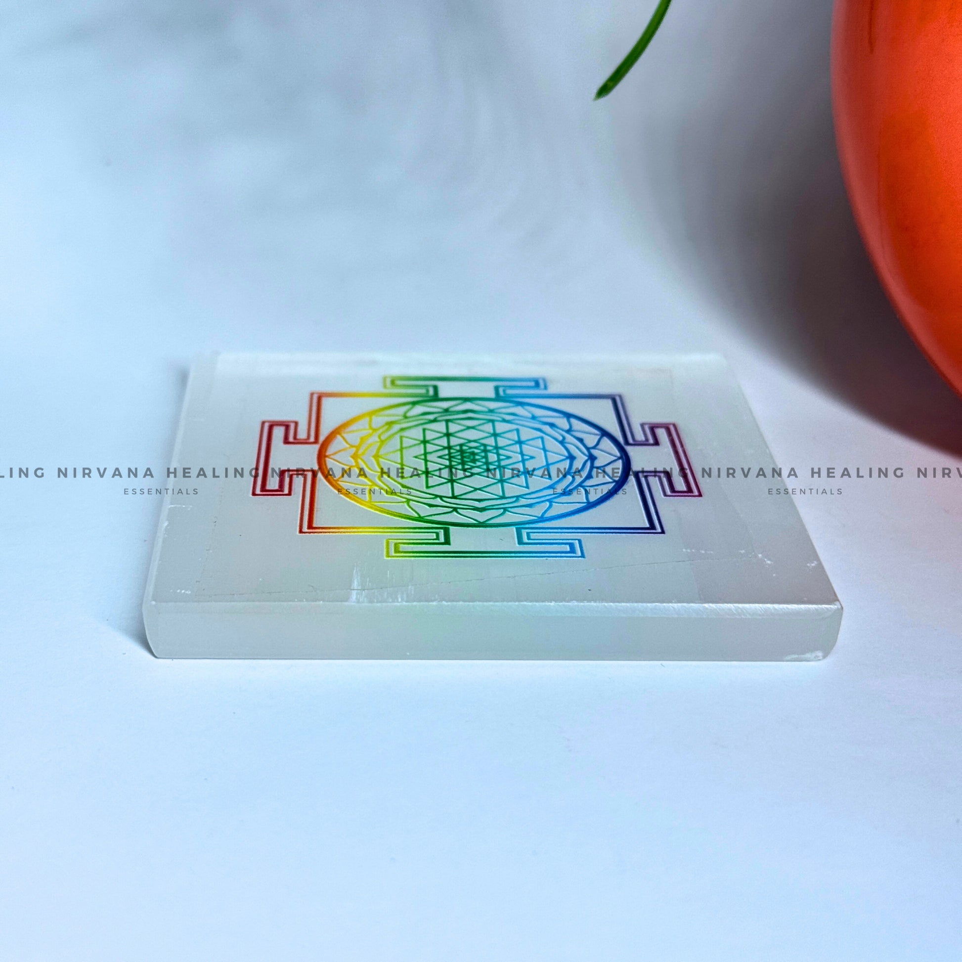 SELENITE SHREE YANTRA CHARGING PLATE (Aura Cleansing ,Charging, Cleansing And Purification). image 2