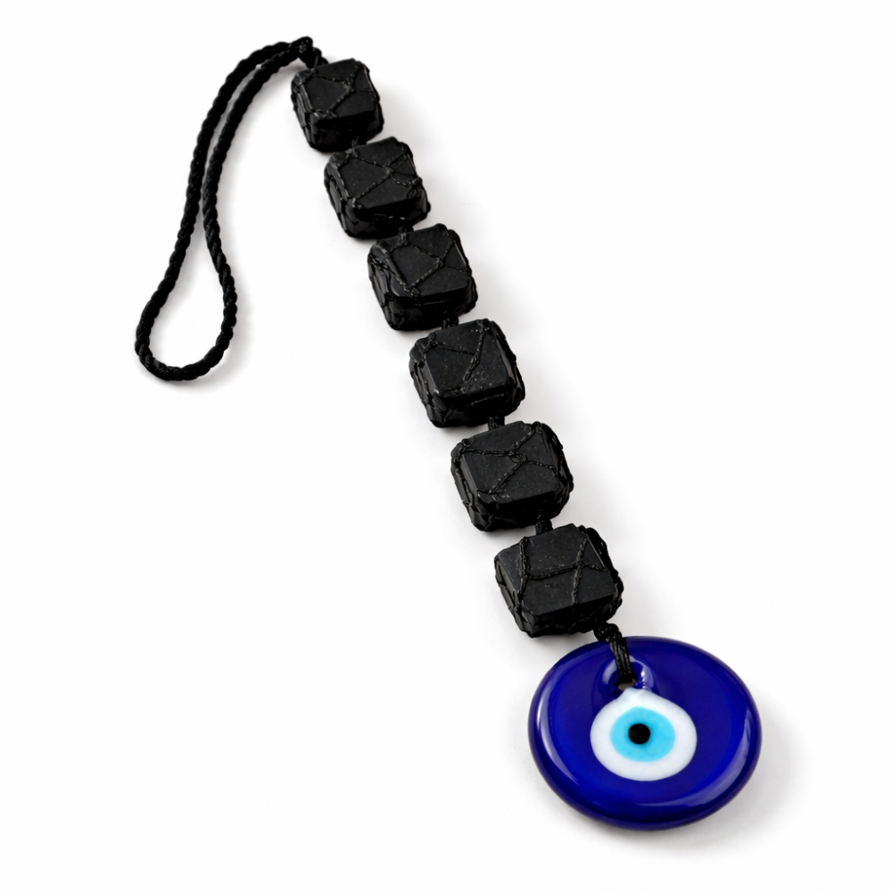 BLACK TOURMALINE CUBES HANGING - Protection, Shielding & Grounding image 1