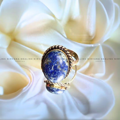 LAPIS LAZULI OVAL RING  (Communication, Truth, Ease Of Expression And Wisdom) image 3