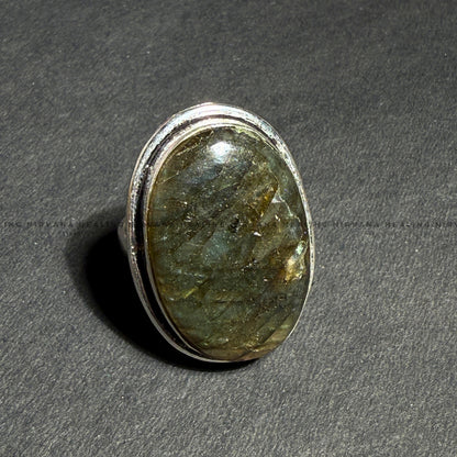 GREEN UNAKITE OVAL RING (Emotional Healing, Heart Awakening, Inner Peace) . image 4