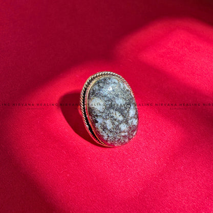 BLACK DALMATIAN OVAL RING (Stone of Joy, Protection & Grounding) image 3