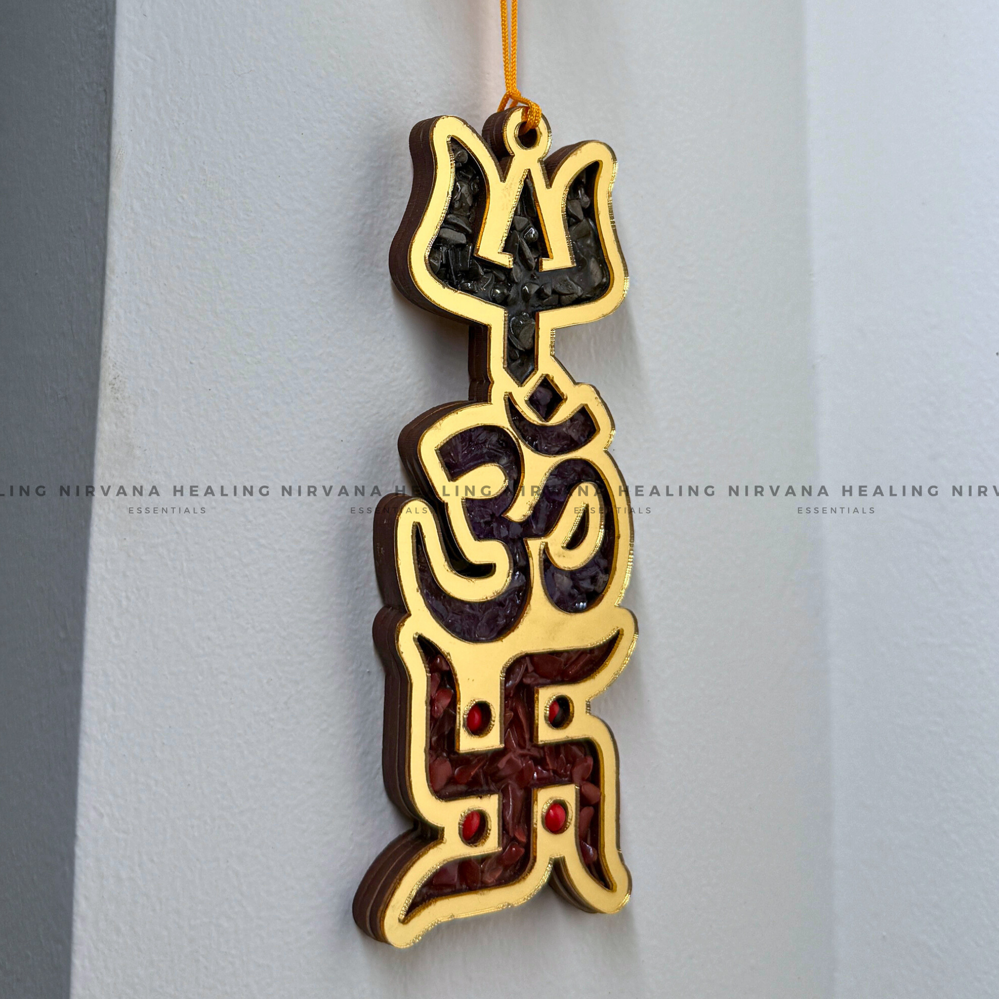 TRISHAKTI YANTRA WITH NATURAL CRYSTAL CHIPS (Power of  Protection, Harmony And Abundance) image 3
