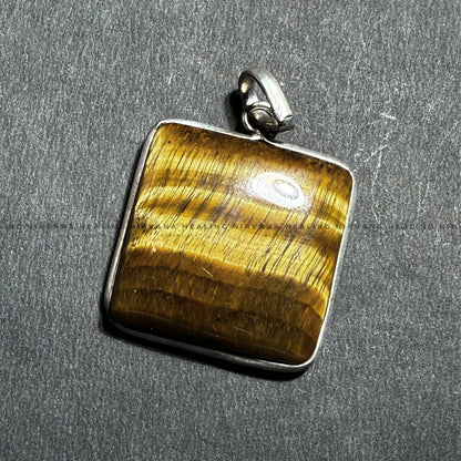TIGER EYE SQUARE PENDANT (Bold, Courage, Willpower And Strength). image 1