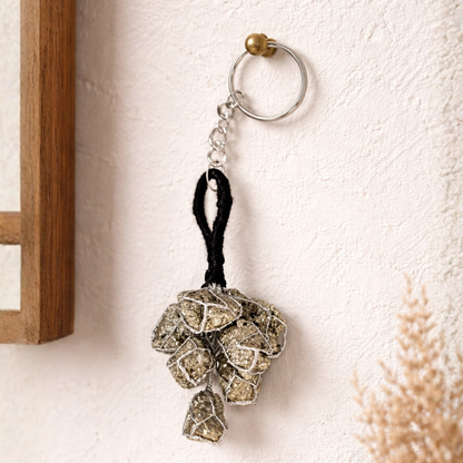 PYRITE STONE KEYCHAIN - Protection, Abundance & Confidence image 2