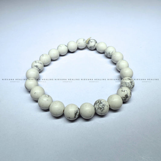 HOWLITE ROUND BEADED BRACELET (Peace, Sleep, Patience And Spiritual Awakening) image 1