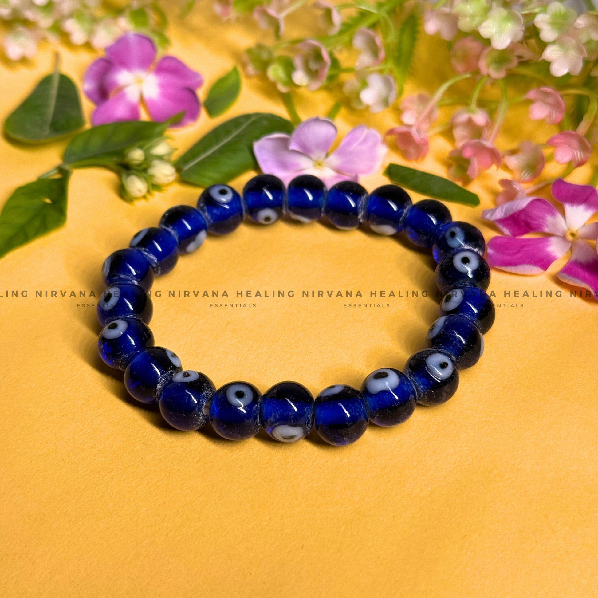 EVIL EYE ROUND BEADED BRACELET (Calm, Protection, Spiritual Balance) image 0