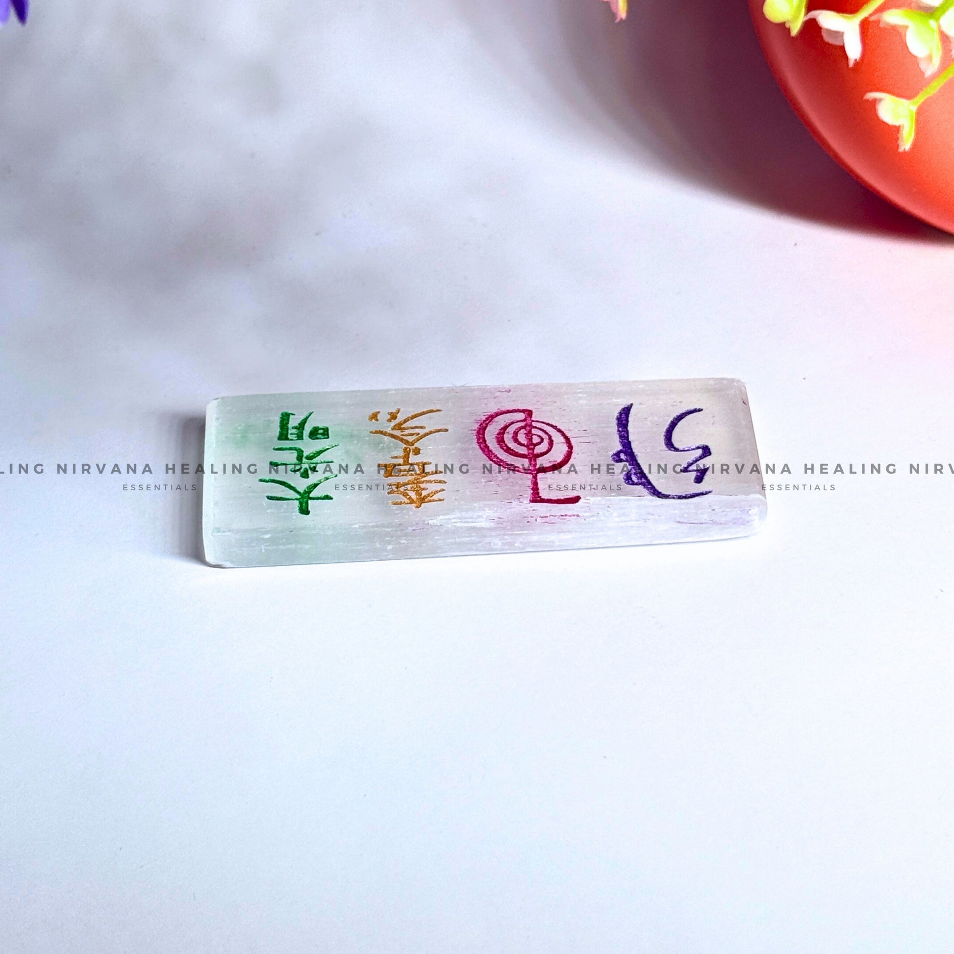 SELENITE REIKI SYMBOLS RECTANGULAR CHARGING PLATE (Aura Cleansing ,Charging, Cleansing And Purification). image 0