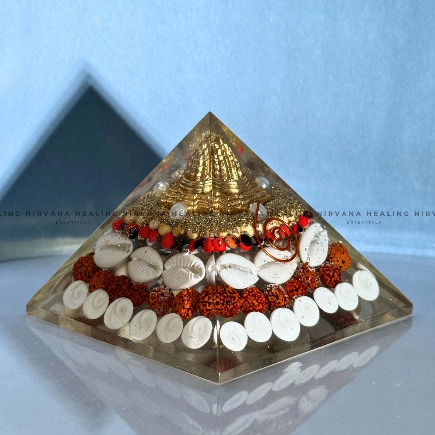 SHREE YANTRA RUDRAKSH PYRAMID (Divine Prosperity & Spiritual Protection) image 2