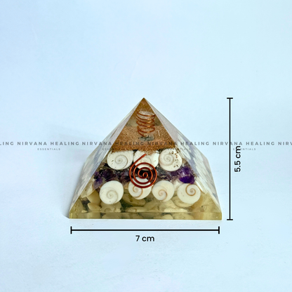 AMETHYST WITH GOMTI CHAKRA  PYRAMID (Meditation, Stress Reduction, Intuition and Manifestation) image 4