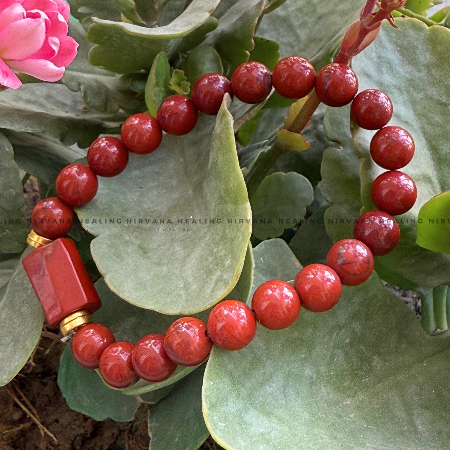 RED JASPER WITH TUMBLE BRACELET (Immunity, Strength, Health and Pain Relief) image 4