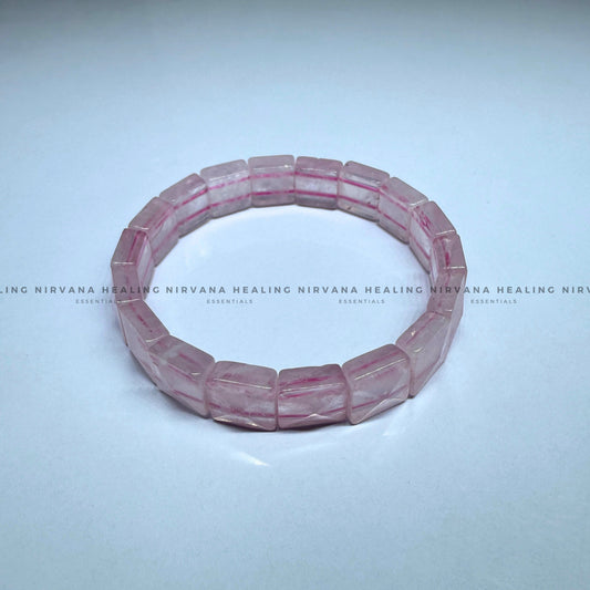 ROSE QUARTZ PYRAMID BRACELET (Love, Romance, Relationship, Emotion And Balance) image 1