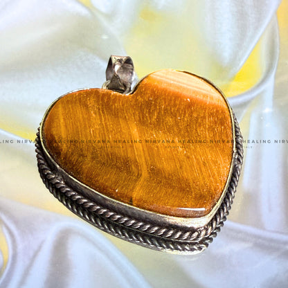 TIGER EYE HEART SHAPED PENDANT (Bold, Courage, Willpower And Strength). image 0