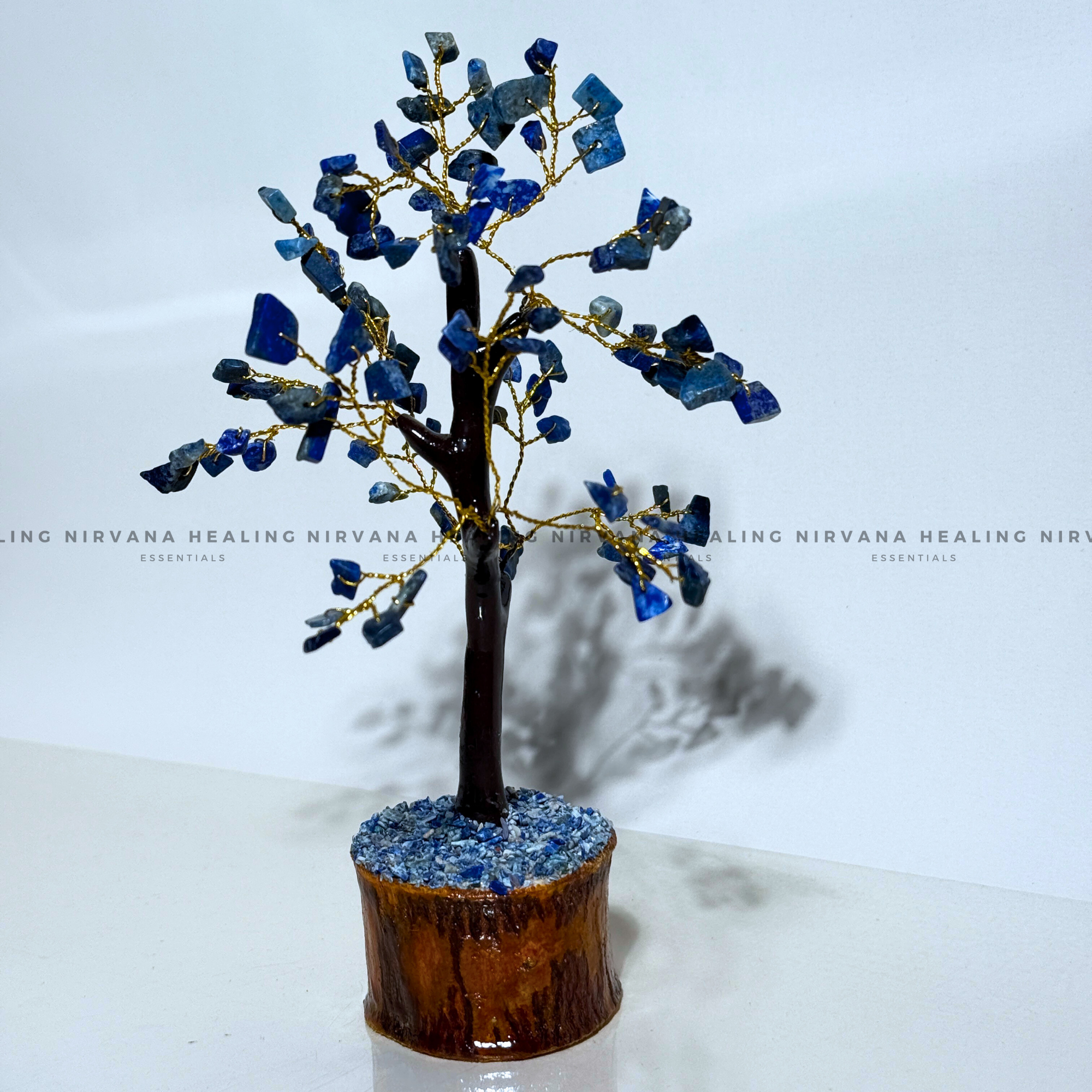 LAPIS LAZULI CRYSTAL TREE (SMALL) Approx 100 Beads (Communication, Truth, Ease Of Expression And Wisdom)