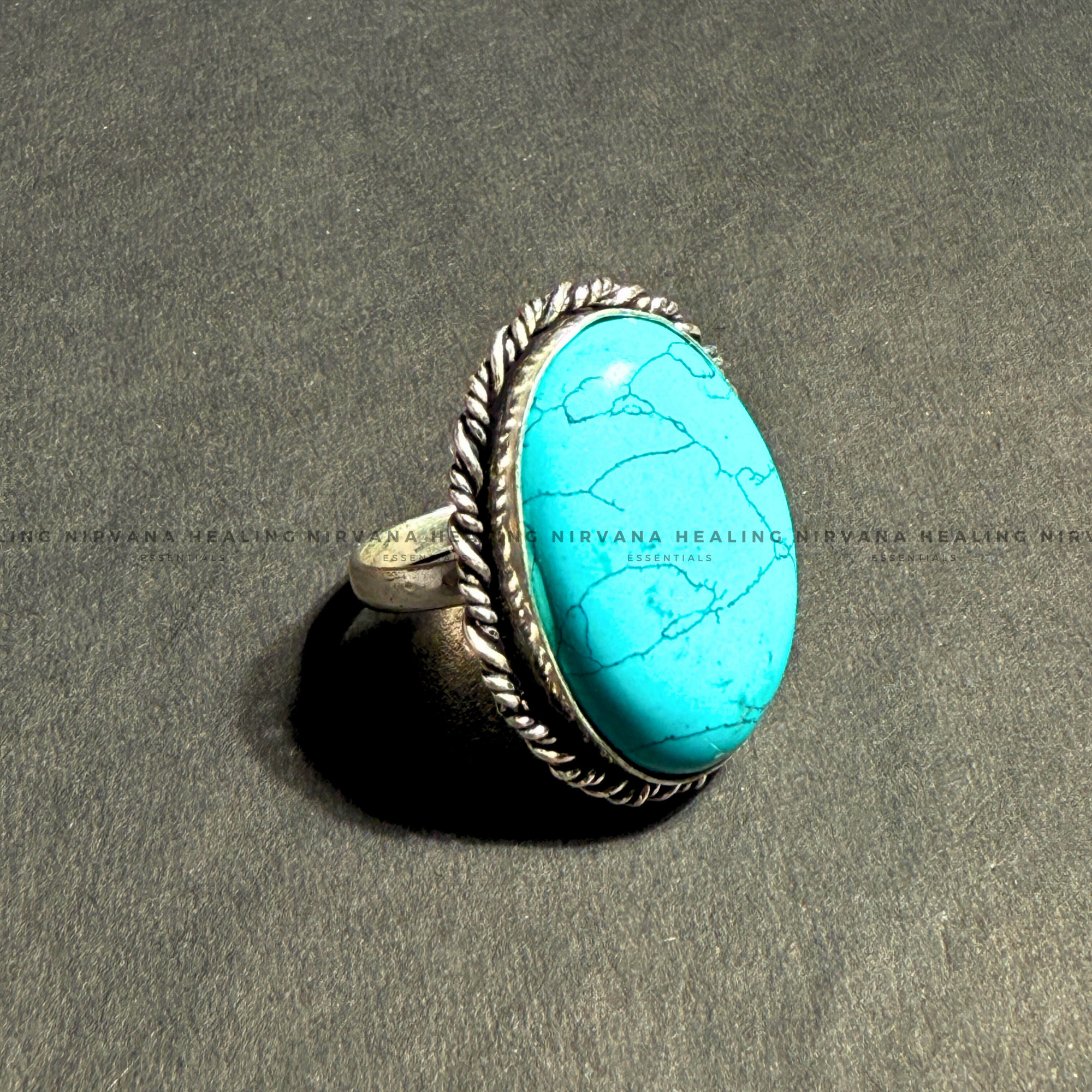 TURQUOISE OVAL RING (Divine Protection, Psycho Gifts, Healing, Wisdom, Truth) - Image 2