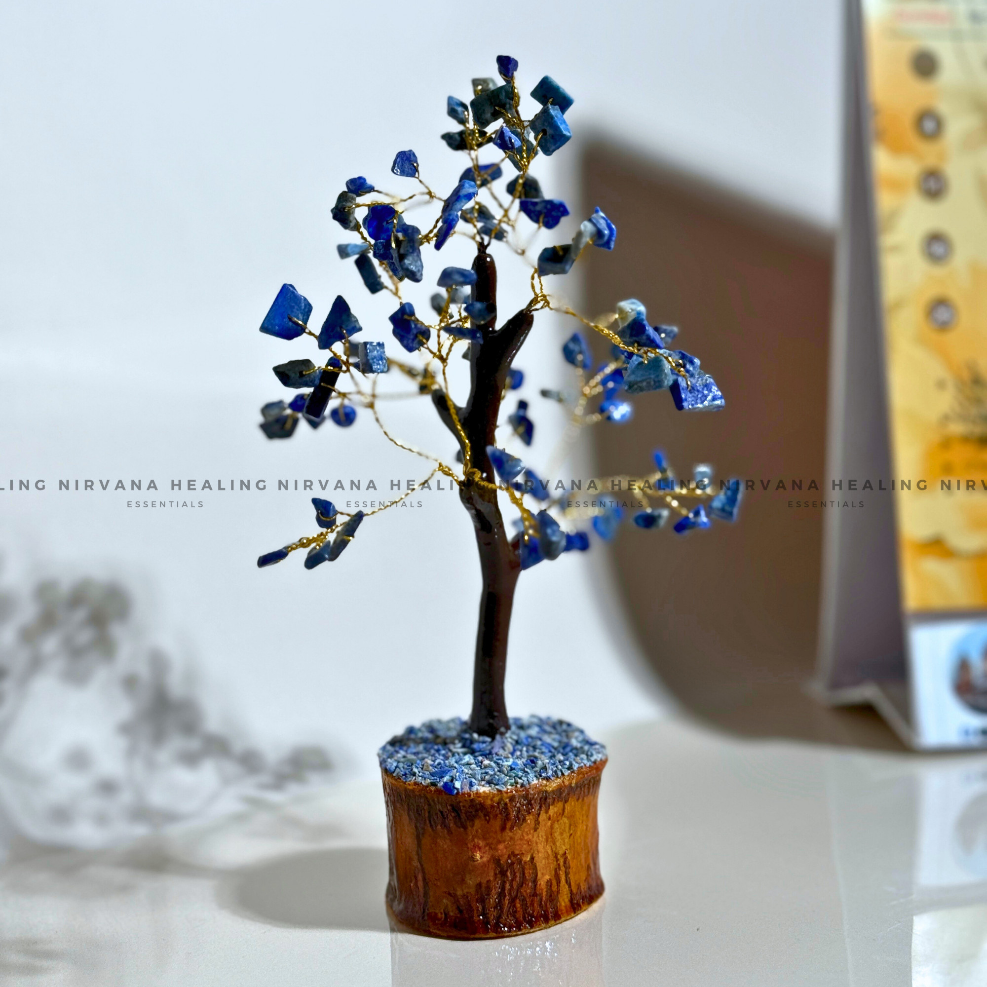 LAPIS LAZULI CRYSTAL TREE (SMALL) Approx 100 Beads (Communication, Truth, Ease Of Expression And Wisdom) - Image 5