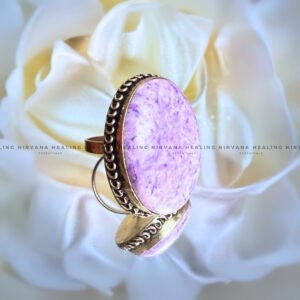 Purple Stone Oval Ring (Meditation, Stress Reduction, Intuition and Manifestation)