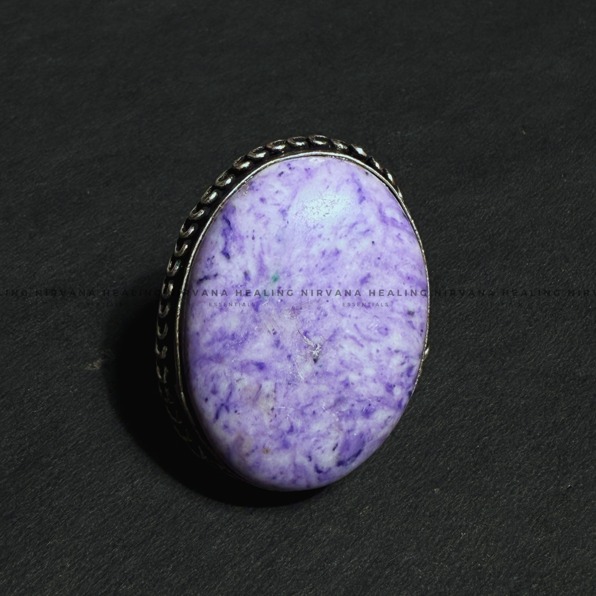 Purple Stone Oval Ring (Meditation, Stress Reduction, Intuition and Manifestation) - Image 4