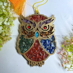 OWL HANGING WITH CRYSTAL CHIPS (Symbol of Wisdom, Fortune And Protection)
