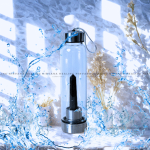 BLACK AGATE INFUSED CRYSTAL ELIXIR BOTTLE (Grounding, Protection, Success And Courage)