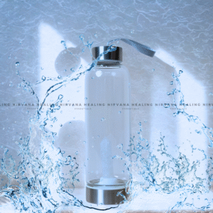 CLEAR QUARTZ INFUSED CRYSTAL ELIXIR BOTTLE (Mental Clarity, Master Healer And Energy Amplifier). 