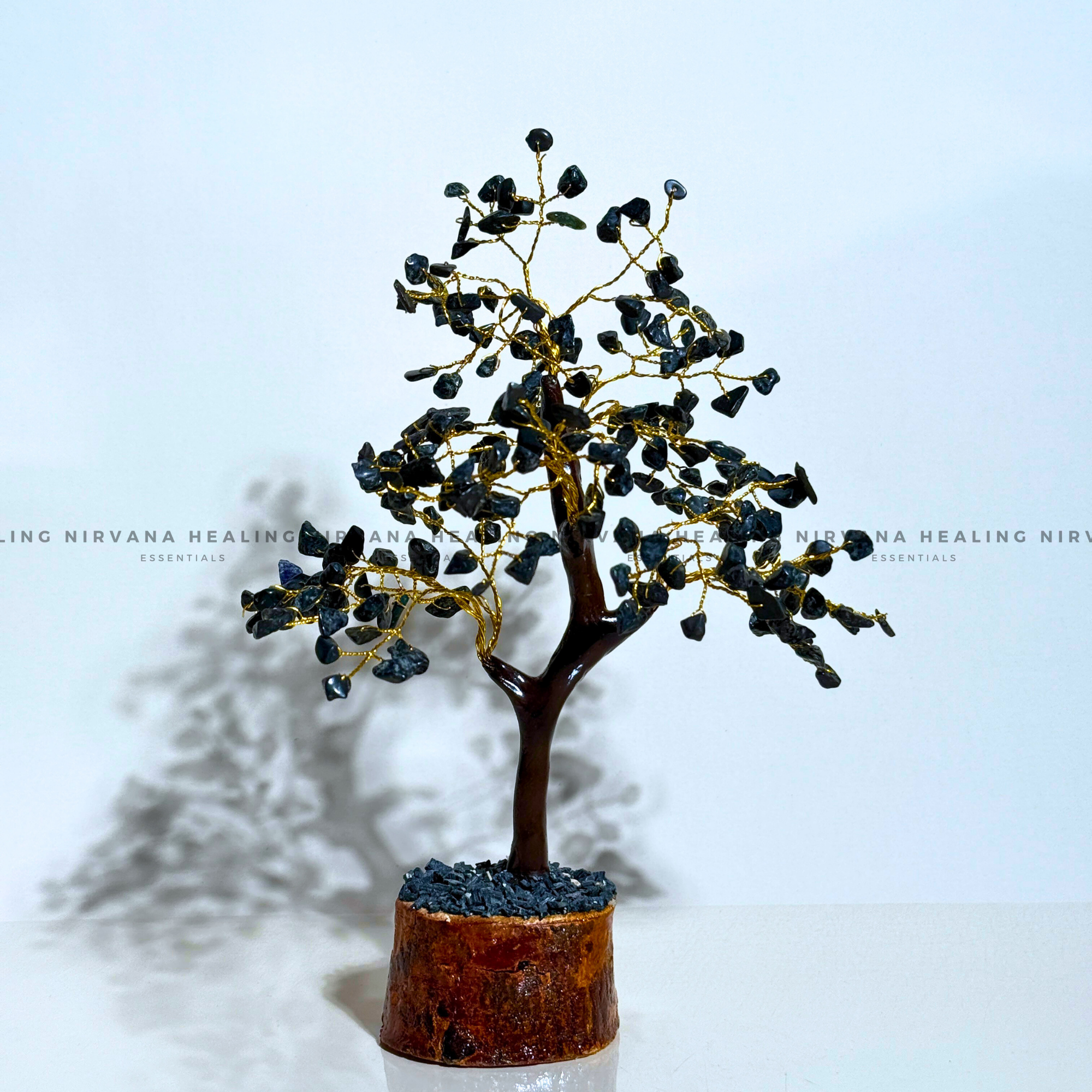 BLACK AGATE CRYSTAL TREE Approx 100 Beads (Abundance, Nature Connection And Inner Peace)