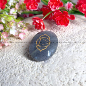 THIRD EYE CHAKRA BLUE APATITE ZIBU COIN (Goal Setting, Motivation, Manifestation And Communication). 