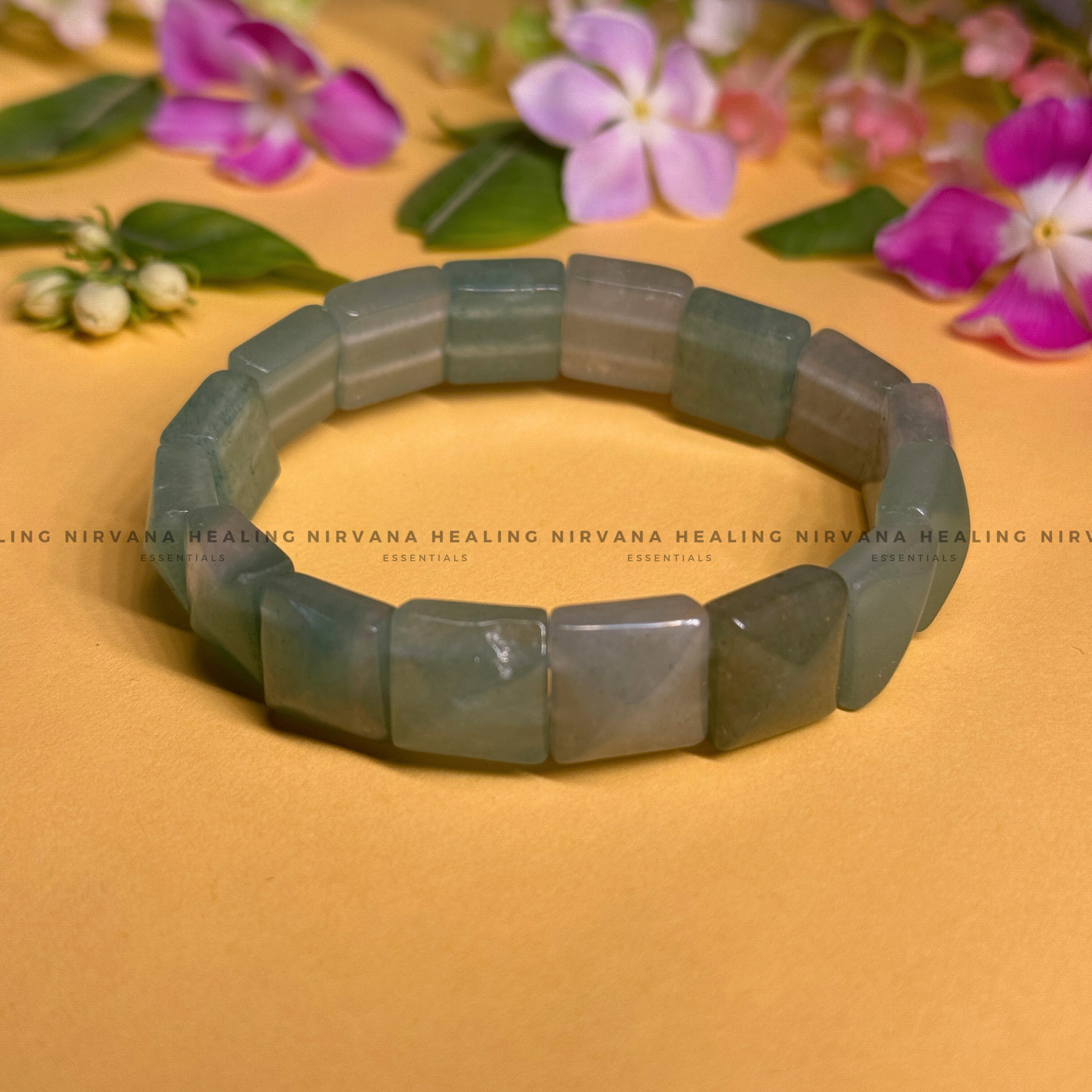 GREEN AVENTURINE PYRAMID BRACELET (Luck, Money, Abundance, Career And Growth).