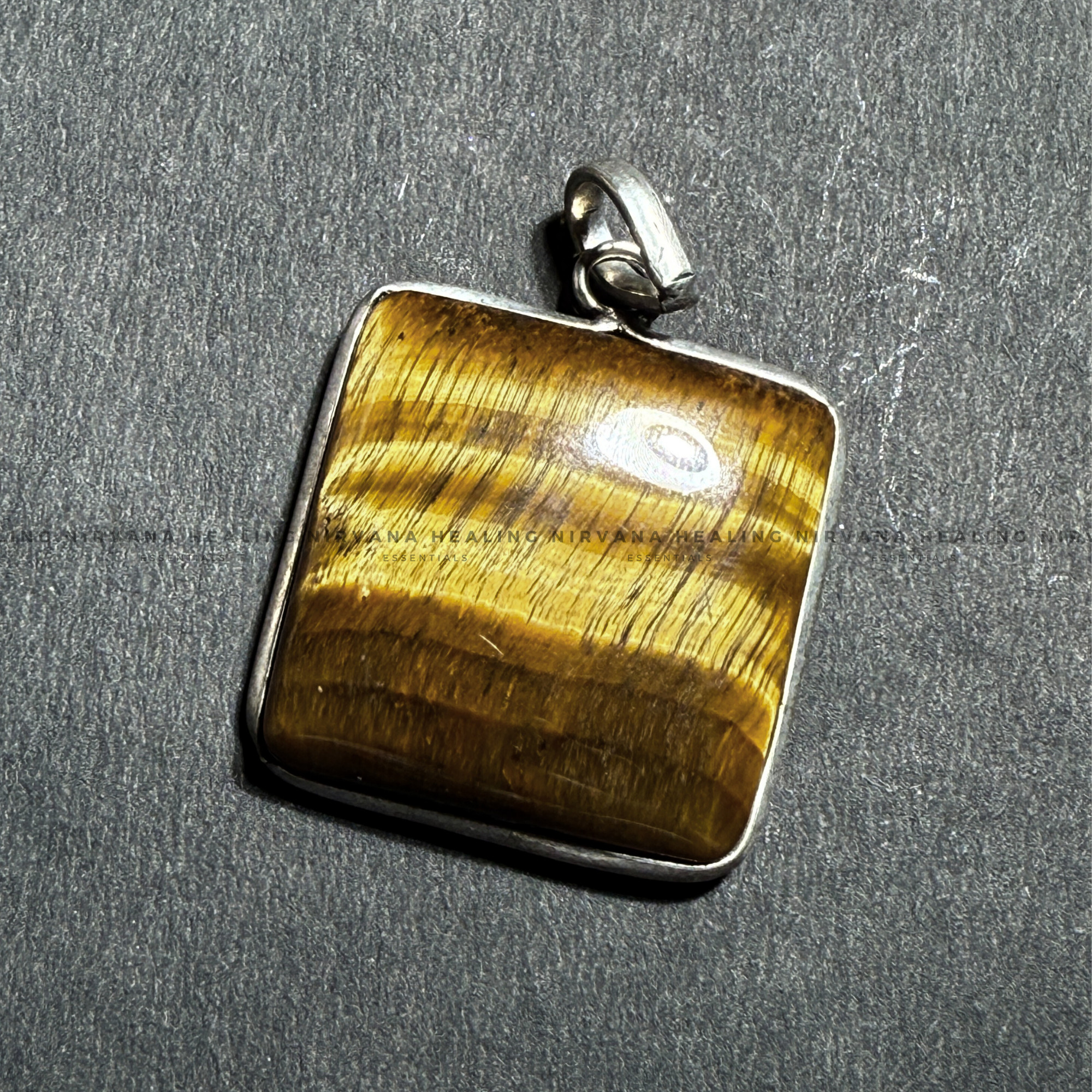 TIGER EYE SQUARE PENDANT
(Bold, Courage, Willpower And Strength). - Image 2