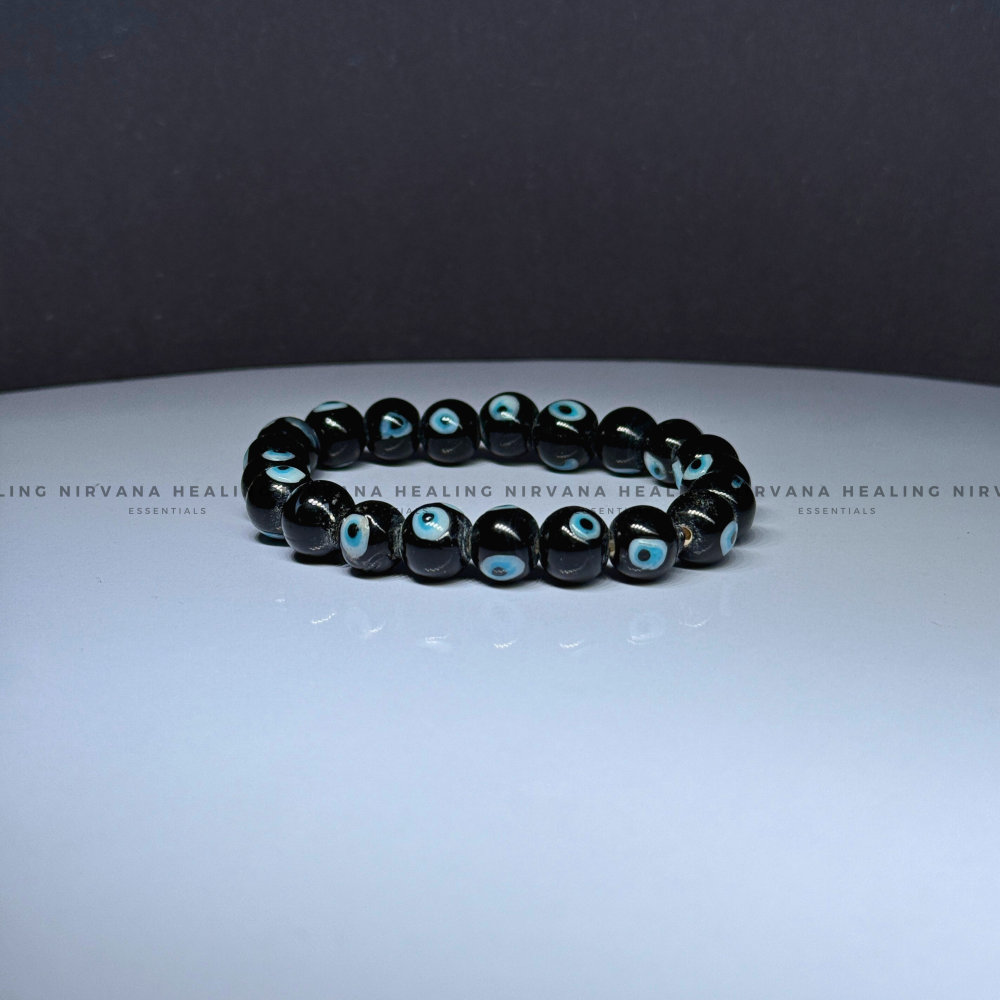 BLACK EVIL EYE ROUND BEADED BRACELET (Protection, Strength And Energy Shield) - Image 2