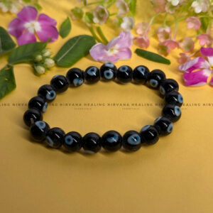 BLACK EVIL EYE ROUND BEADED BRACELET (Protection, Strength And Energy Shield)