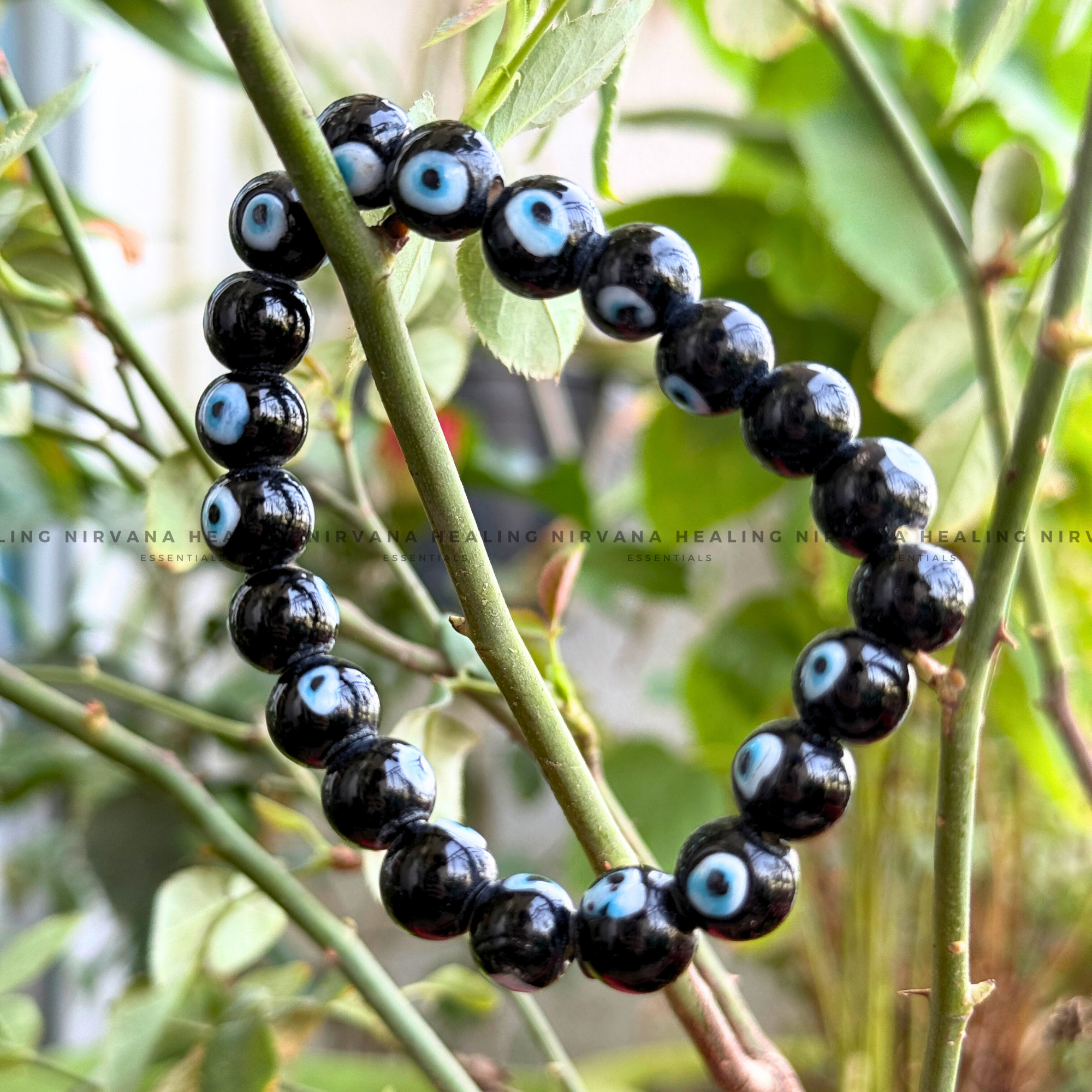 BLACK EVIL EYE ROUND BEADED BRACELET (Protection, Strength And Energy Shield) - Image 5