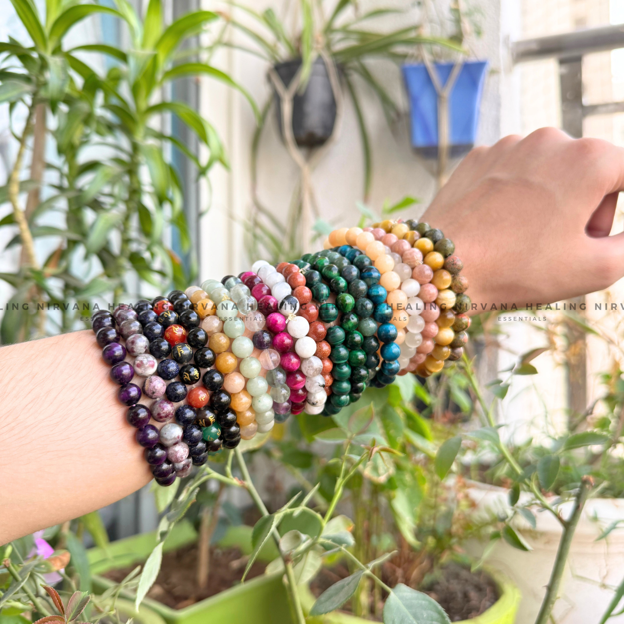 PINK CATS EYE ROUND BEADED BRACELET (Love, Emotional Healing And Protection) - Image 6