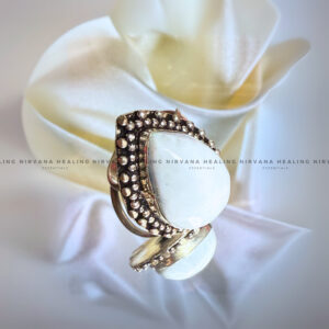 MOONWHITE DIAMOND SHAPED RING (Ring of Intuition, Peace & Divine Feminine Energy)