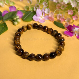 TIGER EYE ROUND BEADED BRACELET (Bold, Courage, Willpower And Strength).