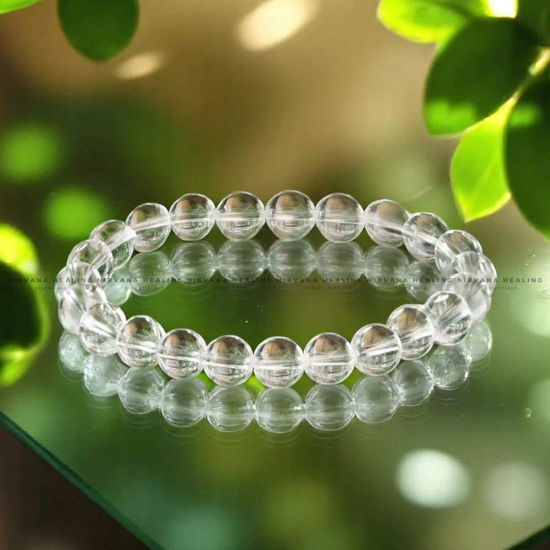 SPHATIK ROUND BEADED BRACELET (Awareness, Removes Anxiety, Transformation And Self Realisation)